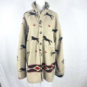 True Grit Womens Sherpa Big Shirt Mustang One Pocket Shacket Size S